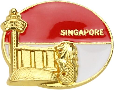 National Flag Enamel Pin, Gold Metal Cathedral Building Brooch Badge, 1.06 Inch in Saudi Arabia