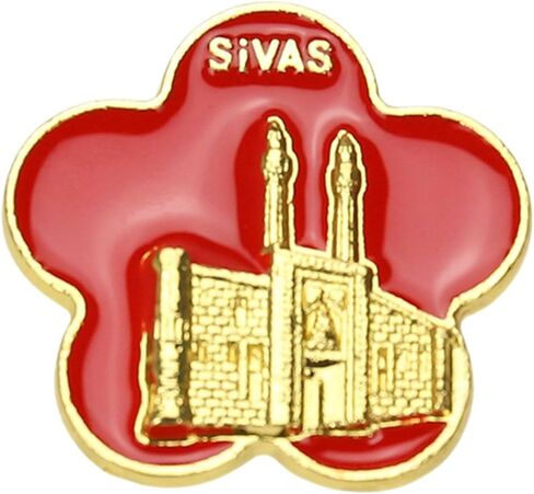 National Flag Enamel Pin, Gold Metal Cathedral Building Brooch Badge, 1.06 Inch in Saudi Arabia
