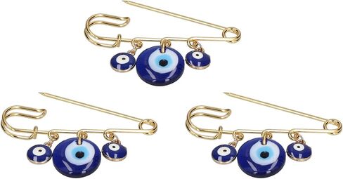 Dioche Pin Bracelet Evil Blue Eye Clothing Pins - Golden Multifunctional Brooch Safety Pins for Women, Perfect for Clothes, Bag & Scarf Decoration in Saudi Arabia
