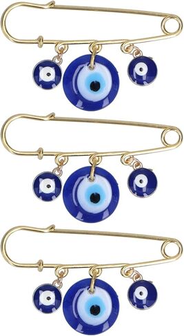 Dioche Pin Bracelet Evil Blue Eye Clothing Pins - Golden Multifunctional Brooch Safety Pins for Women, Perfect for Clothes, Bag & Scarf Decoration in Saudi Arabia