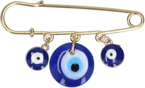 Dioche Pin Bracelet Evil Blue Eye Clothing Pins - Golden Multifunctional Brooch Safety Pins for Women, Perfect for Clothes, Bag & Scarf Decoration in Saudi Arabia