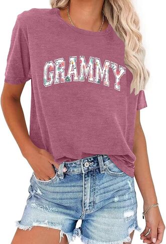 Grandma Shirts for Women: Grammy Tshirts Funny Tops Casual Crewneck Short Sleeve Tees in Kuwait