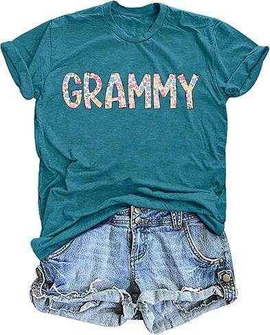 Grandma Shirts for Women: Grammy Tshirts Funny Tops Casual Crewneck Short Sleeve Tees in Kuwait