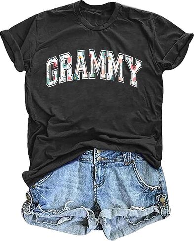 Grandma Shirts for Women: Grammy Tshirts Funny Tops Casual Crewneck Short Sleeve Tees in Kuwait