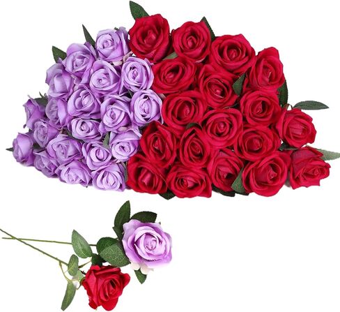 40 PCS Artificial Flowers Fake Roses with Long Stem Realistic Artificial Flowers Bulk for Halloween Wedding Party Home Kitchen Decor (Black+Gold) in Saudi Arabia