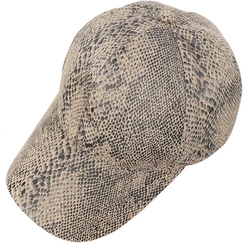 Baseball Cap Snakeskin Print Leather Sun Hat Outdoor Casual Flat Brim Trucker Hat Baseball Cap for Women Men in Kuwait