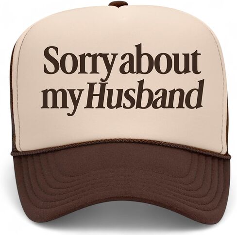 Sorry About My Husband Polyester Hat | Premium Adjustable Snapback Mesh Back Trucker Hat for Men & Women in Kuwait