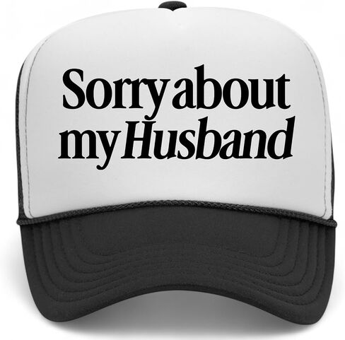 Sorry About My Husband Polyester Hat | Premium Adjustable Snapback Mesh Back Trucker Hat for Men & Women in Kuwait