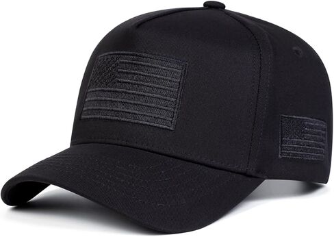 American Flag Hat for Men Women, Low Profile USA Patriotic Plain Dad Trucker Hat, Black in Saudi Arabia