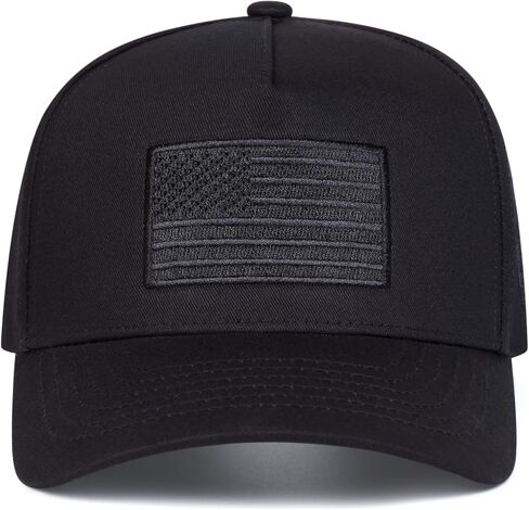 American Flag Hat for Men Women, Low Profile USA Patriotic Plain Dad Trucker Hat, Black in Saudi Arabia