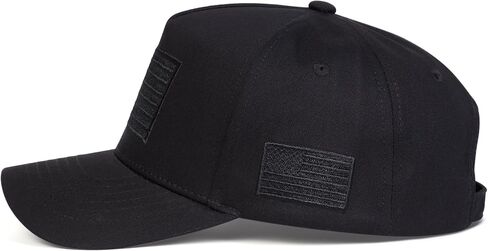 American Flag Hat for Men Women, Low Profile USA Patriotic Plain Dad Trucker Hat, Black in Saudi Arabia