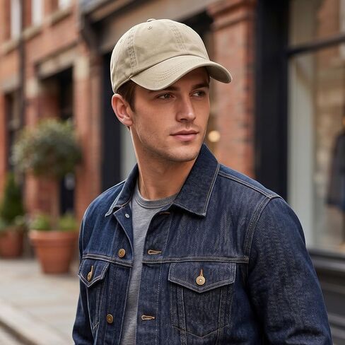 Baseball Cap Golf Dad Hat Adjustable Original Classic Low Profile Cotton Hat Unconstructed Plain Cap Men Women - Beige in Kuwait