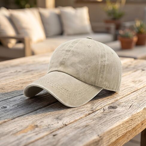 Baseball Cap Golf Dad Hat Adjustable Original Classic Low Profile Cotton Hat Unconstructed Plain Cap Men Women - Beige in Kuwait
