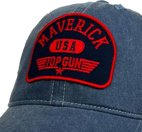 Top Gun Maverick Arch Pill Patch Adjustable Snapback Cotton Twill Vintage Trucker Hat - Unisex for Men and Women in Kuwait