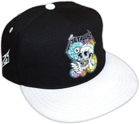 Rock Off Metallica - Unisex The Shortest Straw Multi Eyes Snapback Cap, Color Black/Grey, Size: O/S in Saudi Arabia