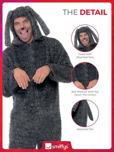 Smiffys mens Fluffy Dog Costume in Saudi Arabia