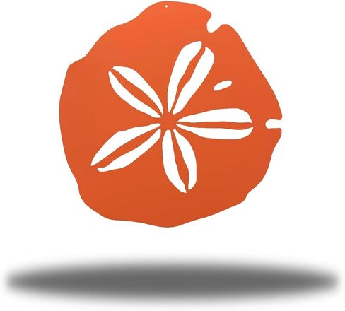 Riverside Designs Coastal Sand Dollar Ocean Beach Metal Art Steel Wall Décor (Coral, 12" L x 12" W) in Saudi Arabia