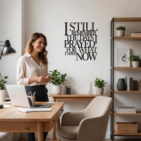 KOYILTD Motivational Bedroom Wall Decor,Inspirational Metal Wall Art for Living Room,I Still Remember The Days I Prayed What I Have Now,Encouragement Gift for House Warming (Classic) in Saudi Arabia