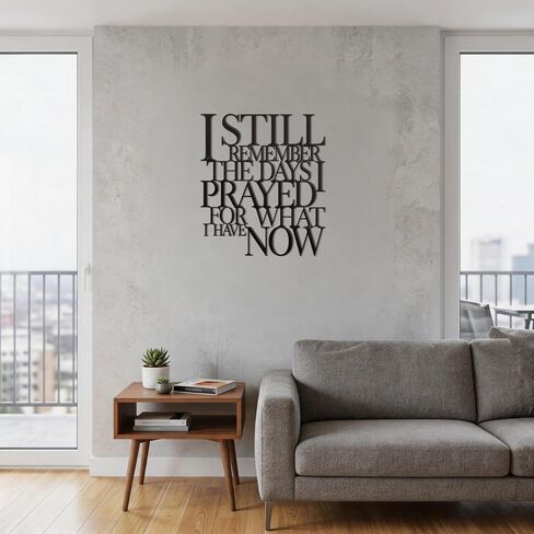 KOYILTD Motivational Bedroom Wall Decor,Inspirational Metal Wall Art for Living Room,I Still Remember The Days I Prayed What I Have Now,Encouragement Gift for House Warming (Classic) in Saudi Arabia