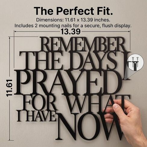 KOYILTD Motivational Bedroom Wall Decor,Inspirational Metal Wall Art for Living Room,I Still Remember The Days I Prayed What I Have Now,Encouragement Gift for House Warming (Classic) in Saudi Arabia