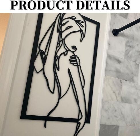 VALINSKY Feminine Line Art Wall Decor Minimalist Line Art Home Wall Art Metal Wall Decor Home Decor Woman Body Shape Art for Bathroom Decor Female Bathroom Decor Living Room Bedroom Decor in Saudi Arabia