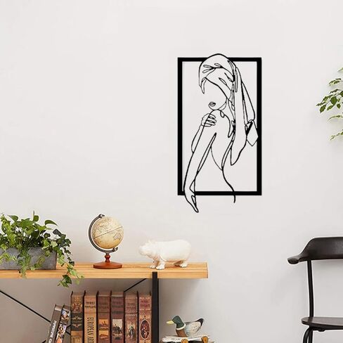 VALINSKY Feminine Line Art Wall Decor Minimalist Line Art Home Wall Art Metal Wall Decor Home Decor Woman Body Shape Art for Bathroom Decor Female Bathroom Decor Living Room Bedroom Decor in Saudi Arabia