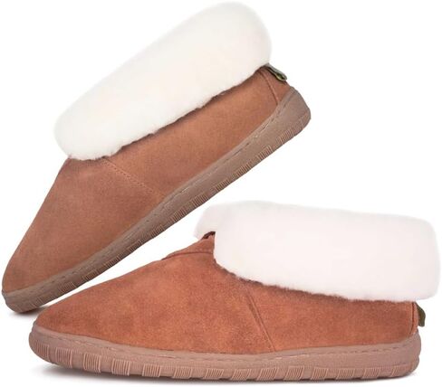 Cloud Nine Sheepskin Womens Ankle Boots - Womens Shoes Made with 100% Genuine Sheepskin for Indoor & Outdoor - Soft & Comfortable Womens Slippers - Ankle Boots for Women with Thermoplastic Rubber Sole in Kuwait