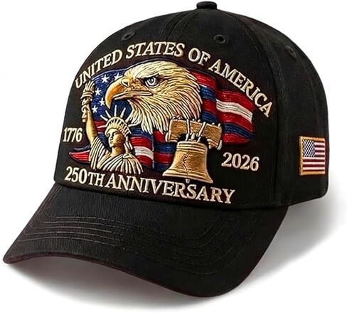 250 Anniversary USA hat, Adjustable Patriotic Embroidered Baseball Cap, Patriot Cap 1776-2026 Bicentennial Gift for Men Women in Kuwait