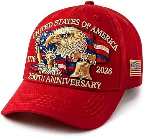 250 Anniversary USA hat, Adjustable Patriotic Embroidered Baseball Cap, Patriot Cap 1776-2026 Bicentennial Gift for Men Women in Kuwait