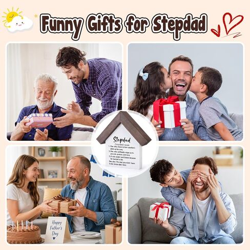 MBL Gifts for Step Dad Fathers - Gifts for Stepdad Christmas | Funny Stepdad Definition Wood Sign, Father's Day Entry Way Table Living Room Decoration for Stepfather from Step Daughter in Saudi Arabia