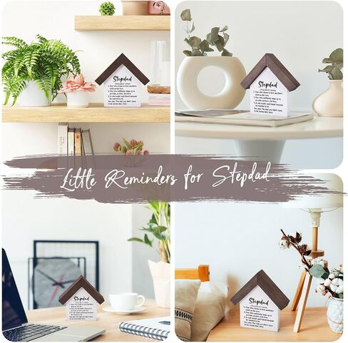 MBL Gifts for Step Dad Fathers - Gifts for Stepdad Christmas | Funny Stepdad Definition Wood Sign, Father's Day Entry Way Table Living Room Decoration for Stepfather from Step Daughter in Saudi Arabia