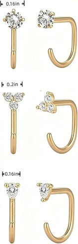 Gold Backless Half Hoop Earrings for Women Stay Closed Open Hoop Earrings Small Lightweight Earrings Mutiple Piercing No Back Poke Free Comfort Fit Sleep in Summer in Kuwait