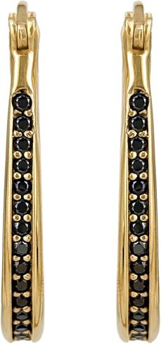 Black Spinel Hoop Earrings – Slim Oval Hoops in Saudi Arabia