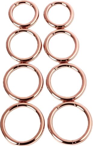 4 Pairs Earrings Sets 14 K Gold- Pated Stainless Steel Hoop Earrings for Women Rose Red Color (8-10-12-14MM) in Kuwait