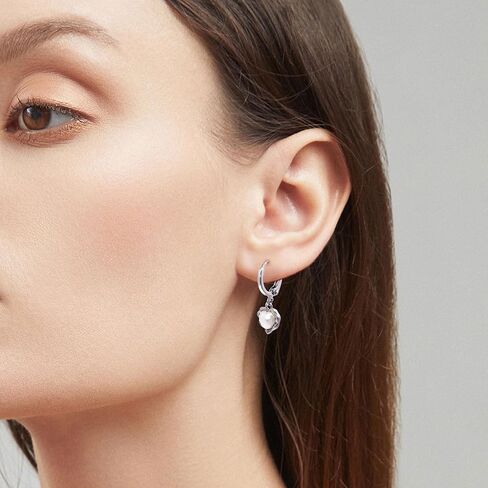 Eternal Pearl Huggie Earrings for Women, Gold Plated Brass Minimalist Pearl Drop Earrings, 12mm Small Hoop Earrings for Daily Wear, Hypoallergenic Non-Tarnish Jewelry Gift in Saudi Arabia