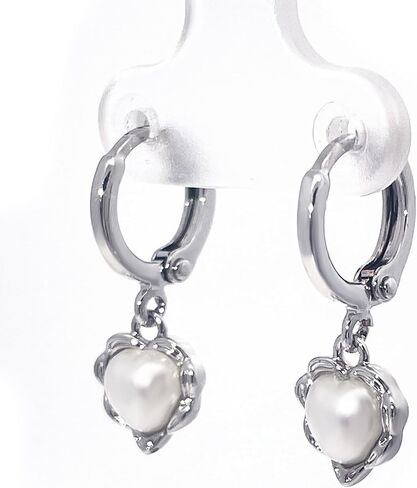 Eternal Pearl Huggie Earrings for Women, Gold Plated Brass Minimalist Pearl Drop Earrings, 12mm Small Hoop Earrings for Daily Wear, Hypoallergenic Non-Tarnish Jewelry Gift in Saudi Arabia