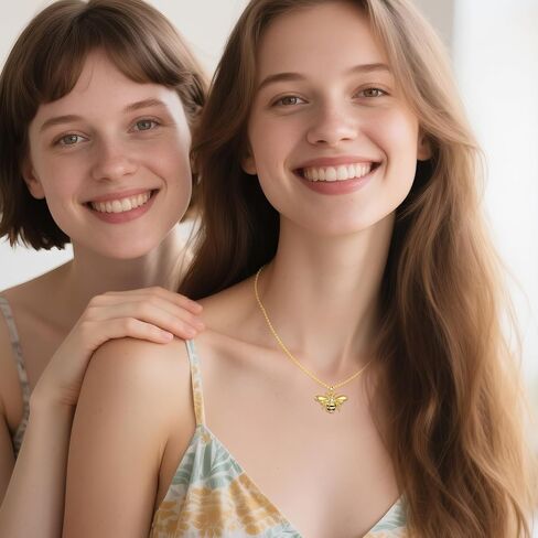 Hancock Bee necklace for Women 925 Sterling Silver 14K Gold Plated Dainty Bee Pendant Simple Jewelry Gift for Women in Saudi Arabia