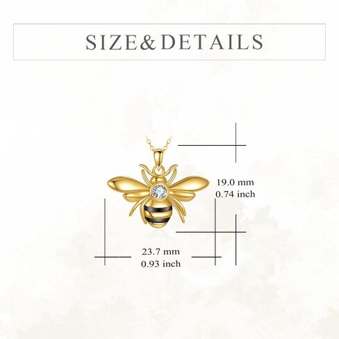Hancock Bee necklace for Women 925 Sterling Silver 14K Gold Plated Dainty Bee Pendant Simple Jewelry Gift for Women in Saudi Arabia