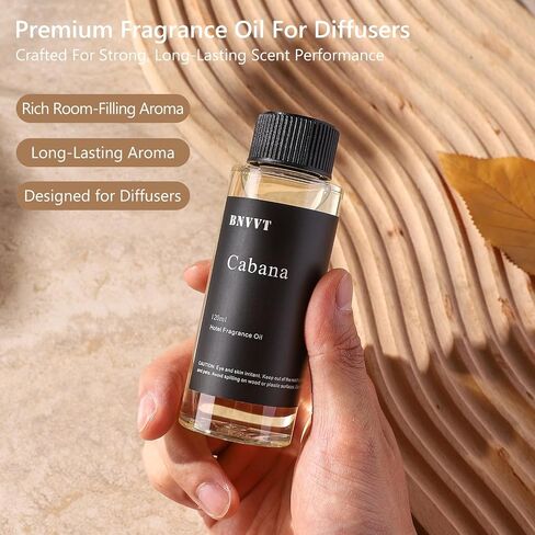 Hotel Diffuser Oil Cabana - The Iconic 5-Star Hotel Coastal Blend - Lemon Bergamot Sea Breeze - 120 mL Premium Fragrance Oil for Ultrasonic and Waterless Diffusers and Crafting in Kuwait