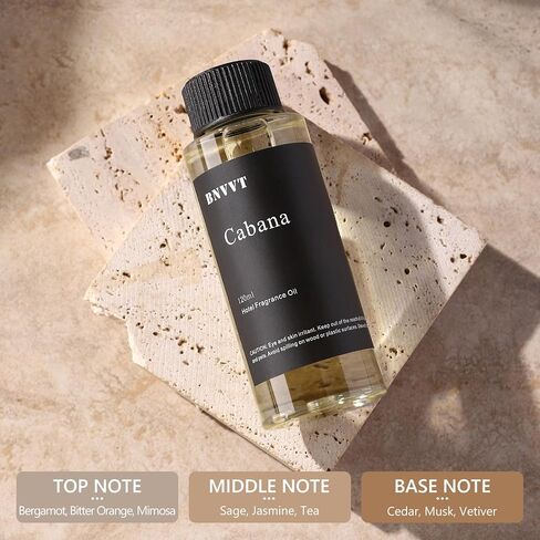 Hotel Diffuser Oil Cabana - The Iconic 5-Star Hotel Coastal Blend - Lemon Bergamot Sea Breeze - 120 mL Premium Fragrance Oil for Ultrasonic and Waterless Diffusers and Crafting in Kuwait