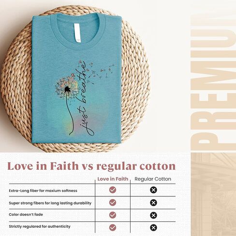 Love in Faith | Just Breathe Tee | Christian Short Sleeve | Faith-Based Apparel | Unisex in Saudi Arabia