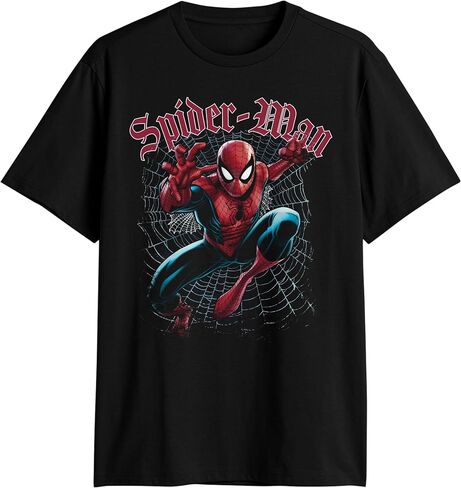Marvel Spider-Man Vintage Blackletter Gothic Logo Adult T-Shirt in Kuwait