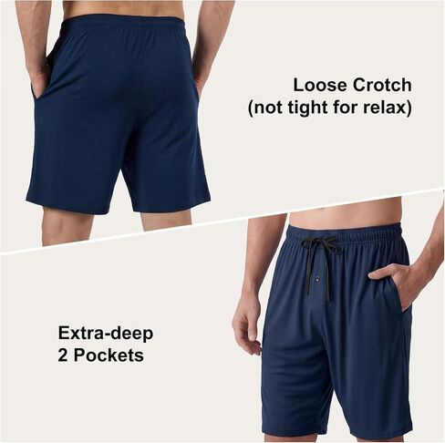 IGOLUMON Mens Pajama Shorts,Bamboo Rayon Men's Sleep Shorts,Breathable Lounge Shorts,Relaxed Fited Mens PJ Bottoms 3 Pack in Saudi Arabia