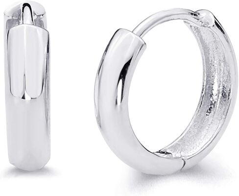 14k REAL Yellow OR White Gold 3mm Thickness Huggie Earrings (12 x 12 mm) in Kuwait