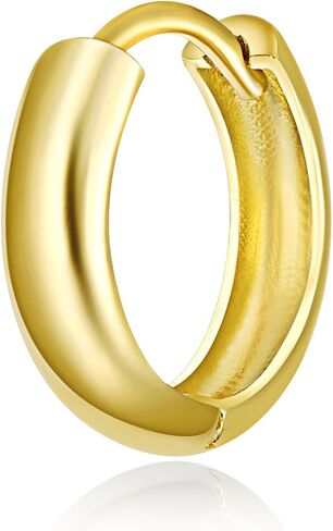 14k REAL Yellow OR White Gold 3mm Thickness Huggie Earrings (12 x 12 mm) in Kuwait