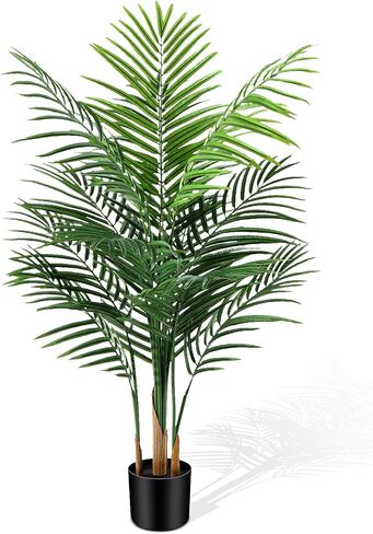 Artificial Palm Tree Outdoor 6ft, Large Fake Tropical Areca Palm Tree with 18 Trunks, Tall Faux Floor Plants for Indoor Outdoor-Living Rooms, Offices, Bedroom Home Decor in Saudi Arabia