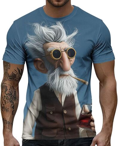 Men's Cool Grandpa Graphic T Shirt Short Sleeve Crew Neck Novelty Character Tee Casual Streetwear Top for Gifts in Kuwait