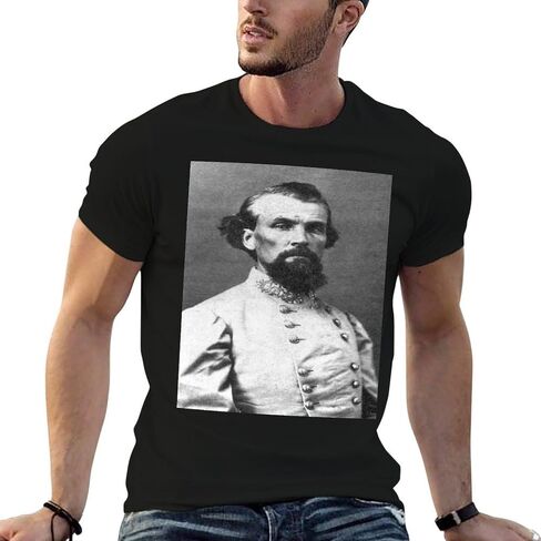 Nathan Bedford Forrest, Unisex Printed Short-Sleeve Crew Neck Cotton T-Shirt by a U.S. Civil War General in Kuwait
