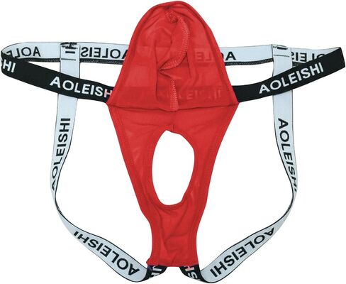 Men Open Front Underwear Sexy Low Rise Mesh Breathable Thong Sissy Jock Straps For Men in Saudi Arabia