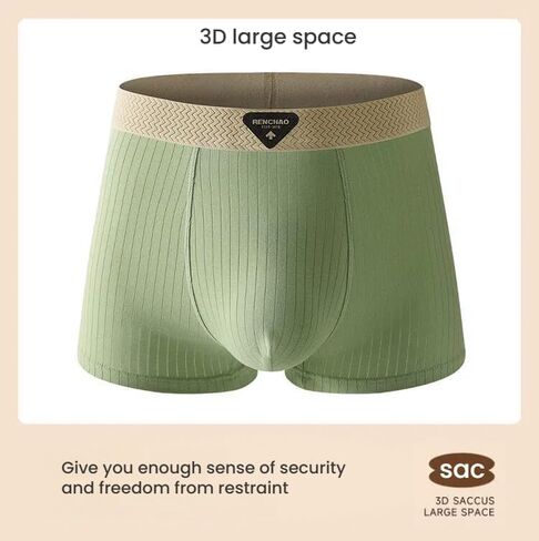 Mens Underwear Cotton Boxer Shorts - Breathable Soft Comfortable Boxers for Men with Striped Texture in Kuwait